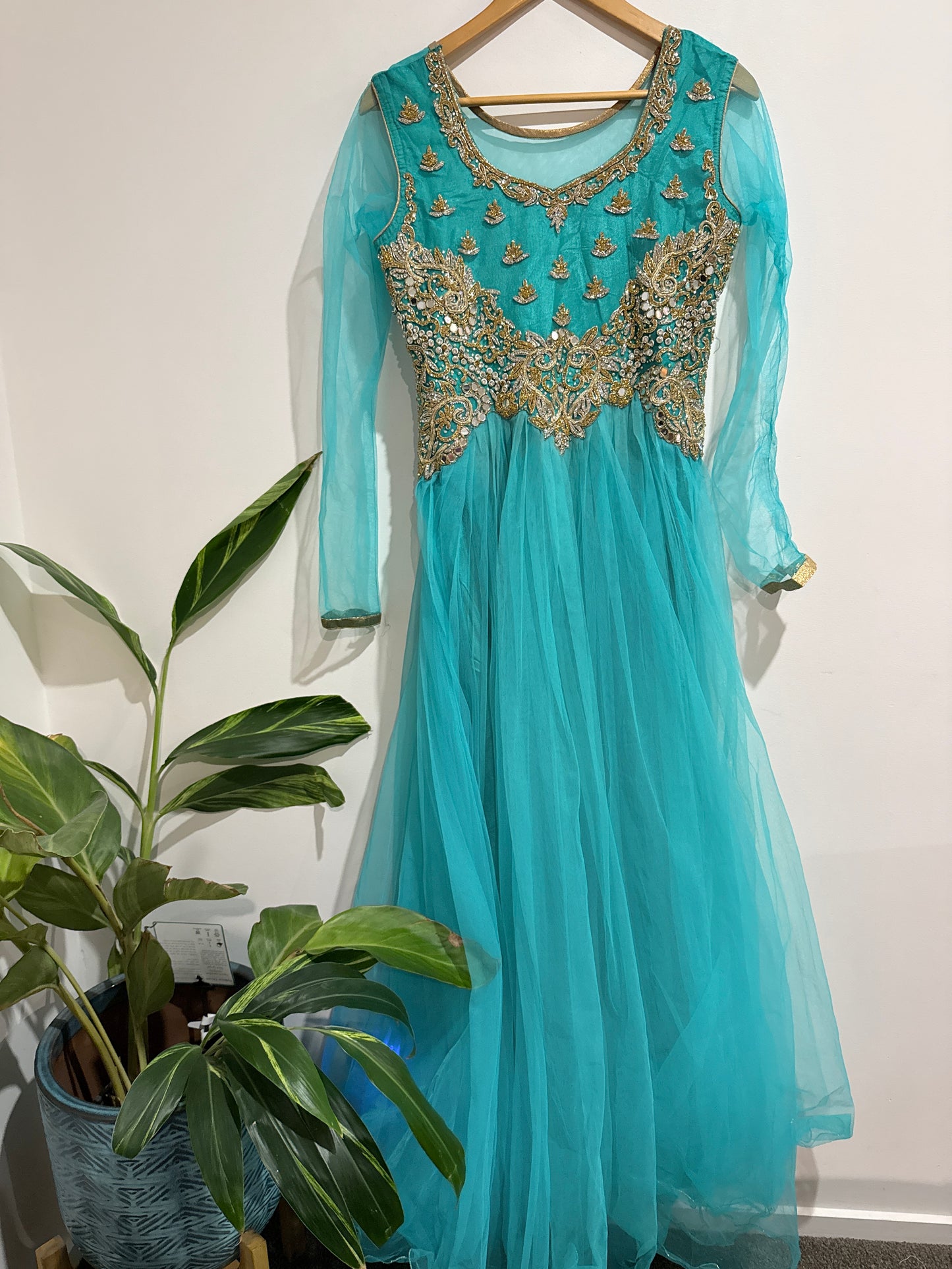 Net Anarkali Dress Size U/Arm to U/Arm 48cm | Waist 86cm