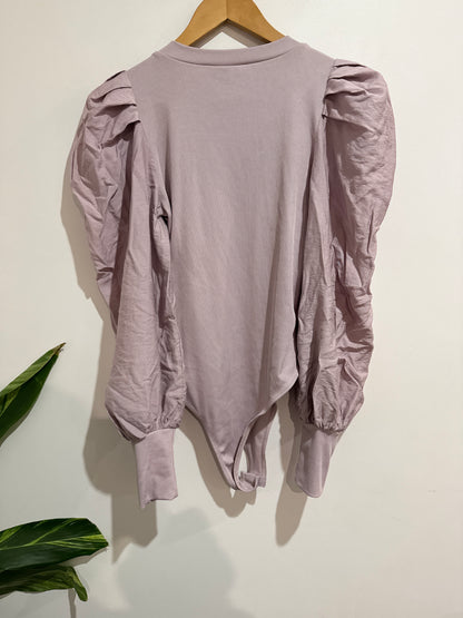 Forever 21 Puff Sleeve Bodysuit Size L | U/Arm to U/Arm 38cm