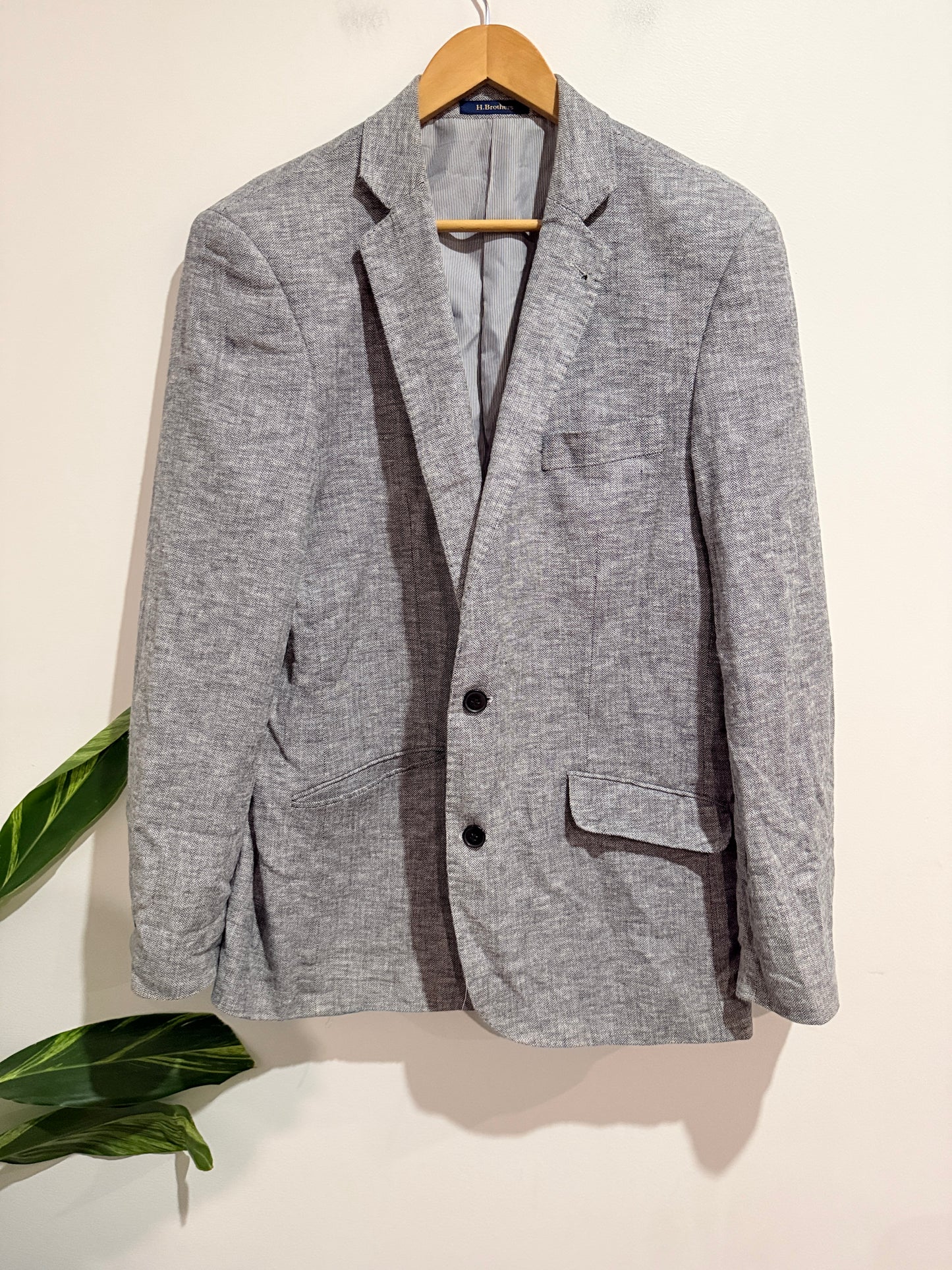 H.brothers Herringbone Tweed Blazer Size 108NR