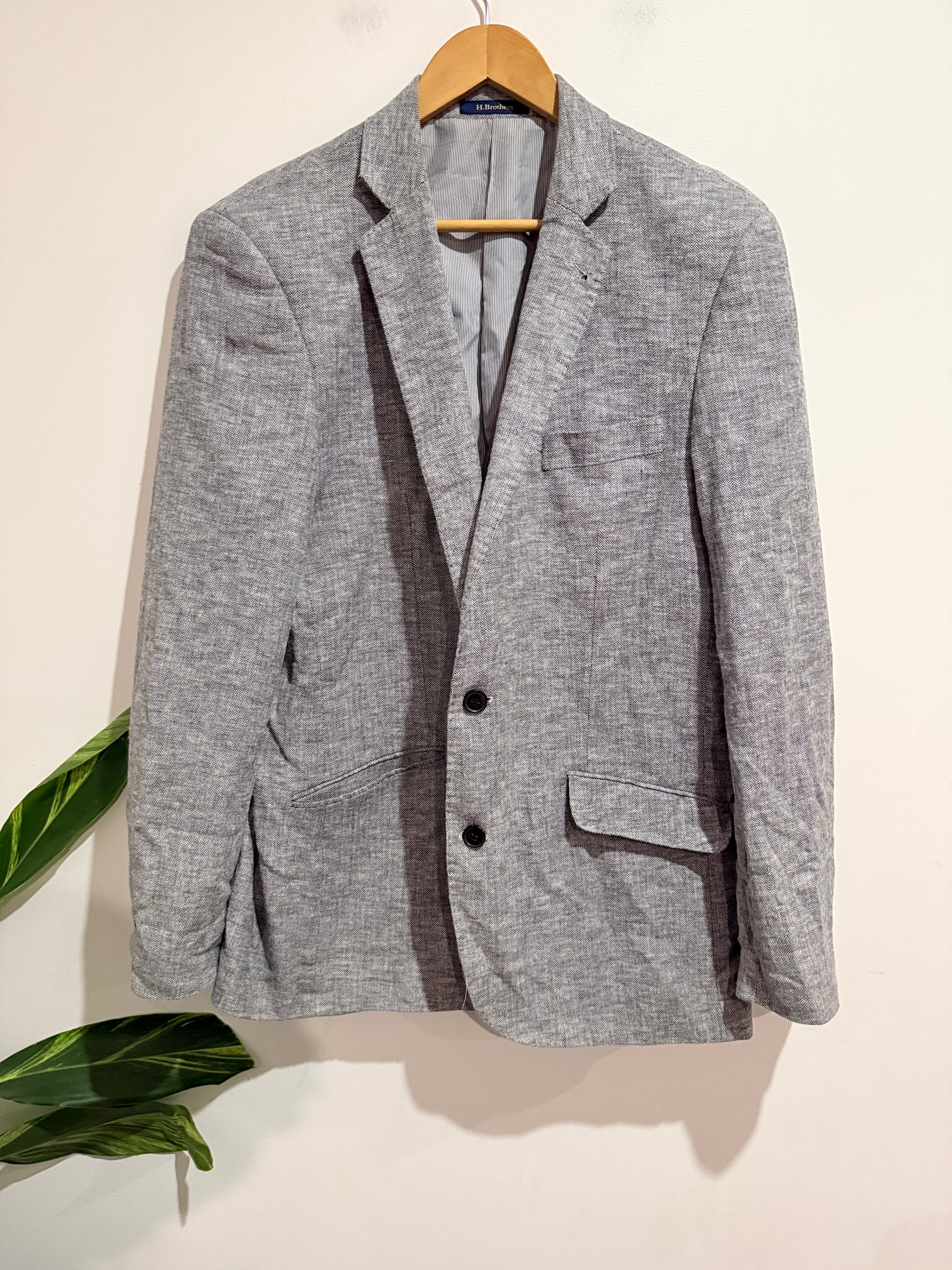 H.brothers Herringbone Tweed Blazer Size 108NR
