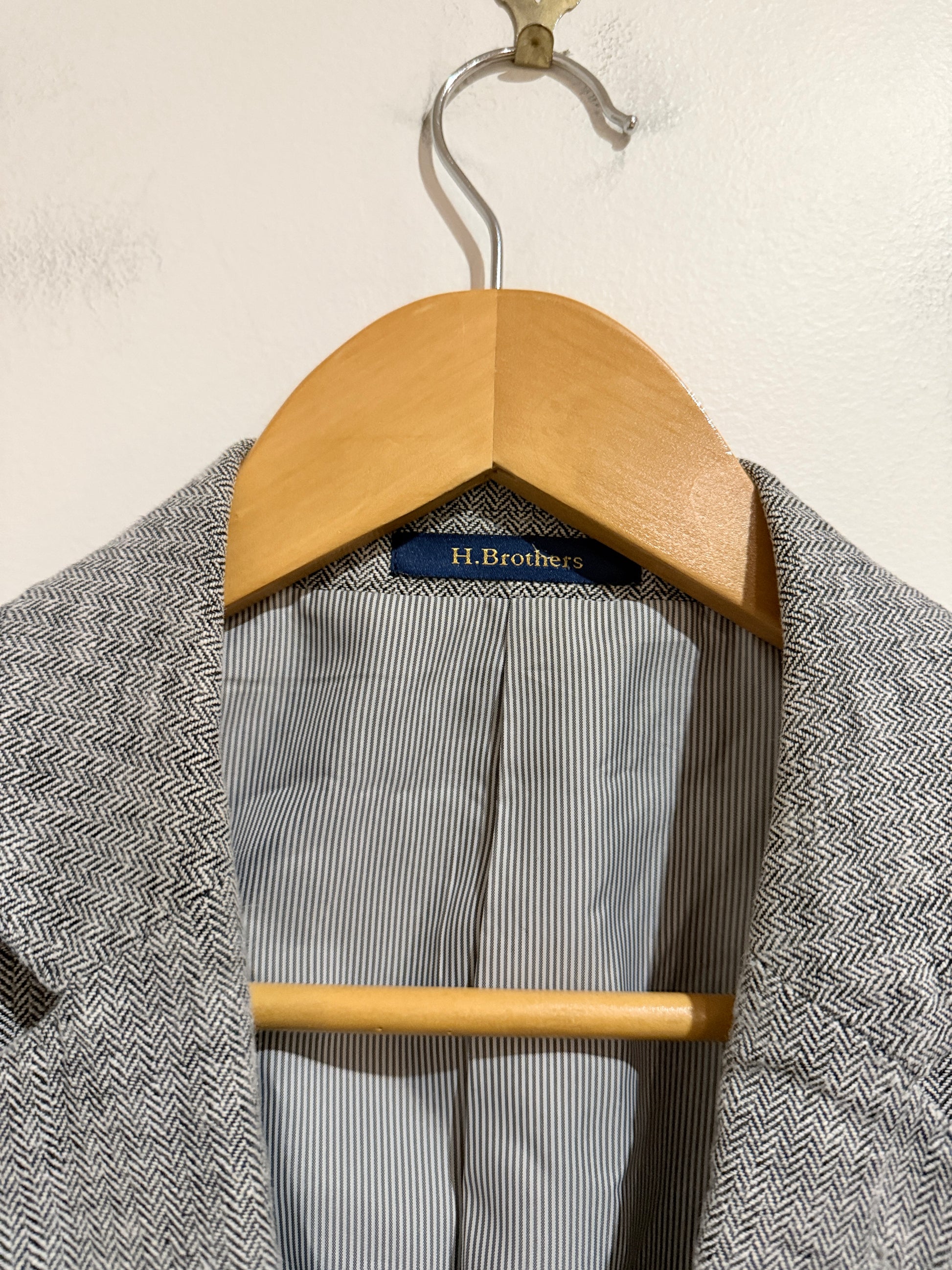 H.brothers Herringbone Tweed Blazer Size 108NR