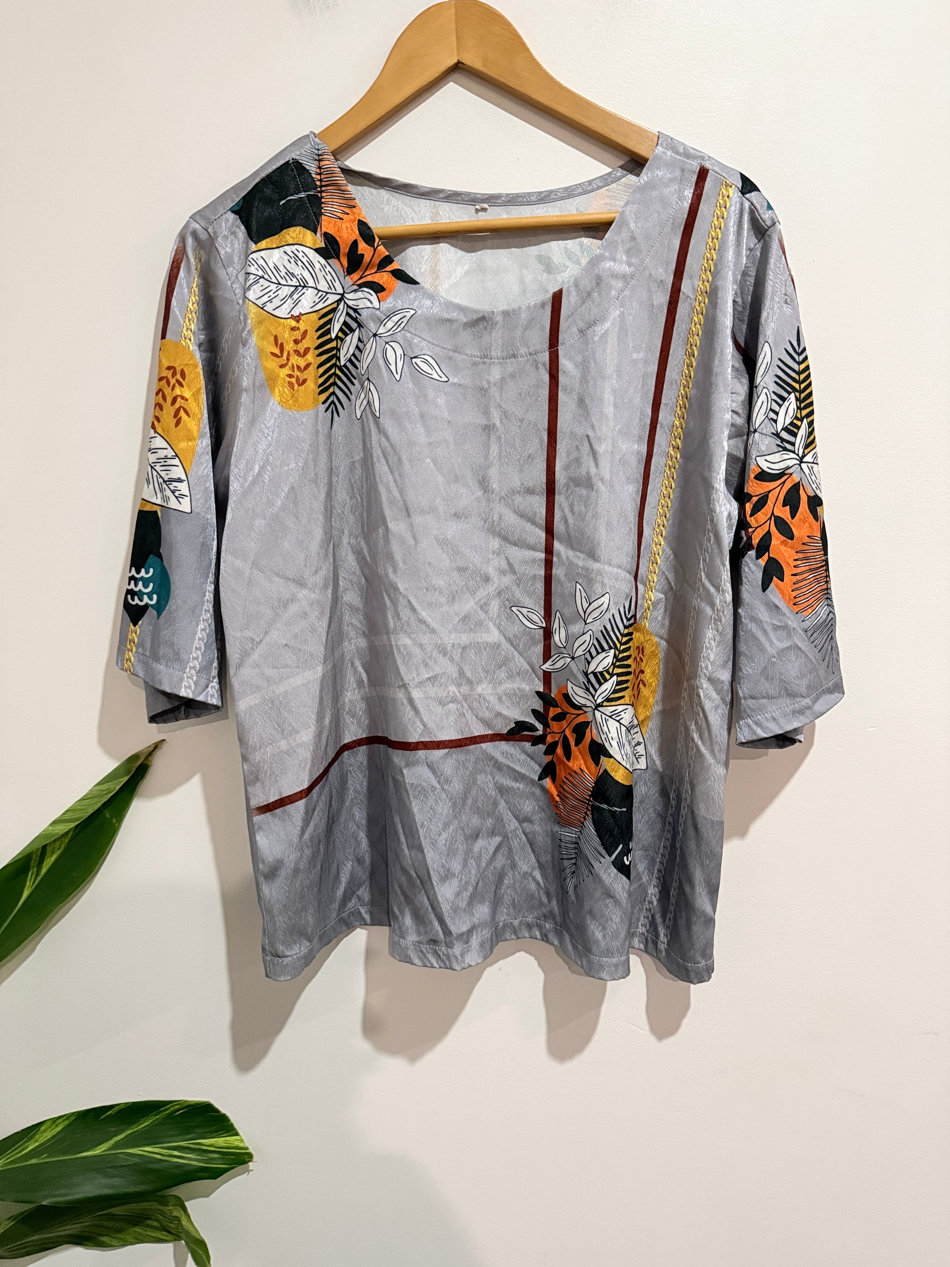 Brand Unknown Floral Print Tunic Top Size U/Arm to U/Arm 58cm
