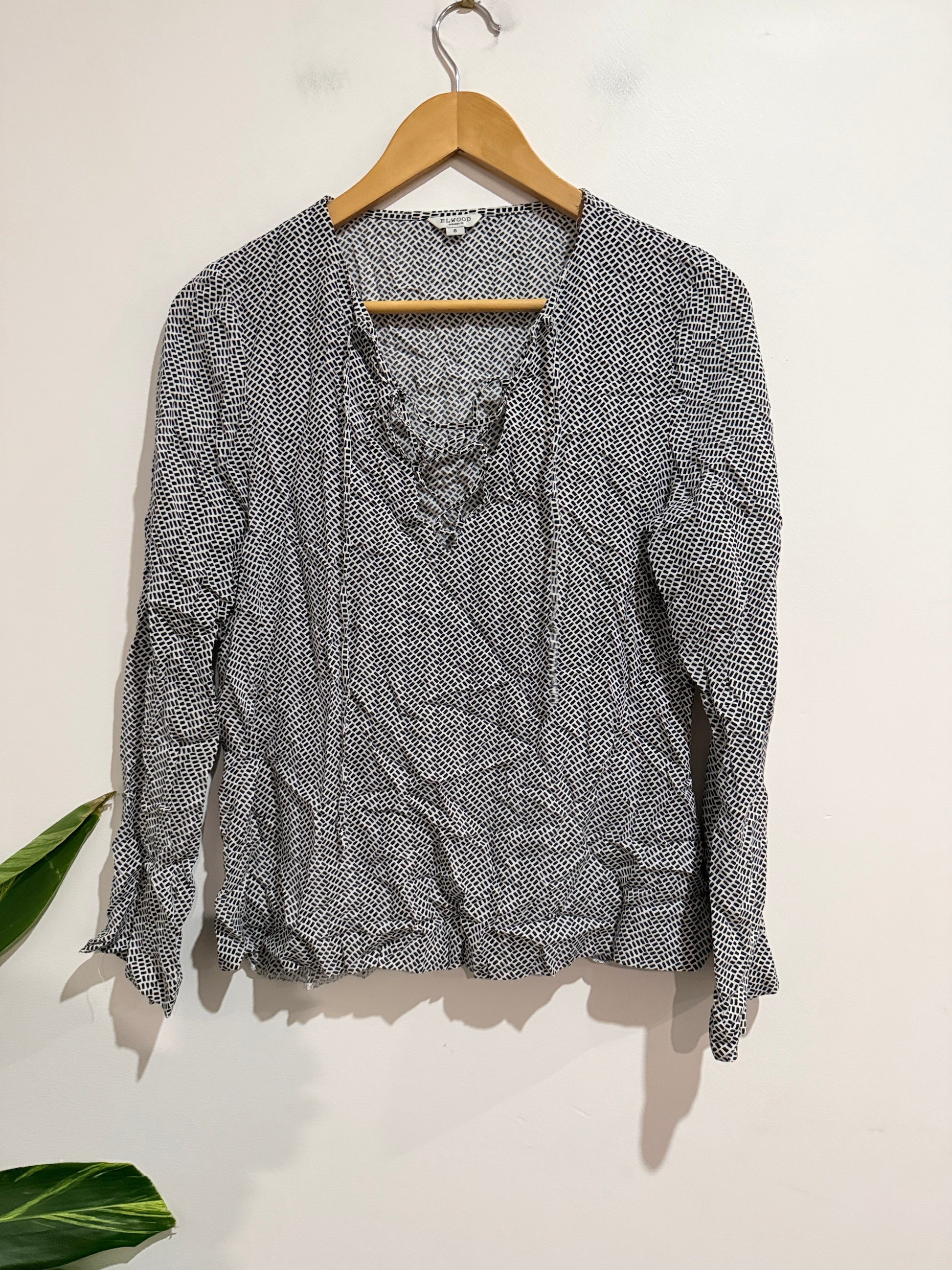 Elwood Chevron Pattern Long Sleeve Shirt Size 8