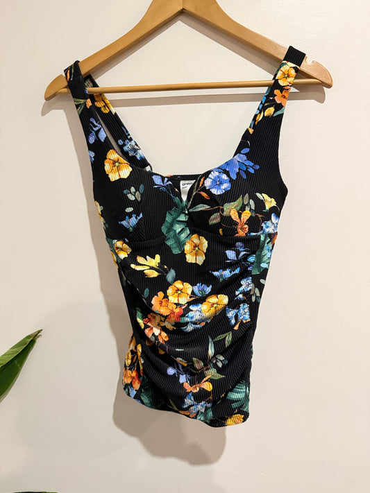 Anko Floral Ruched Tankini Top Size 8