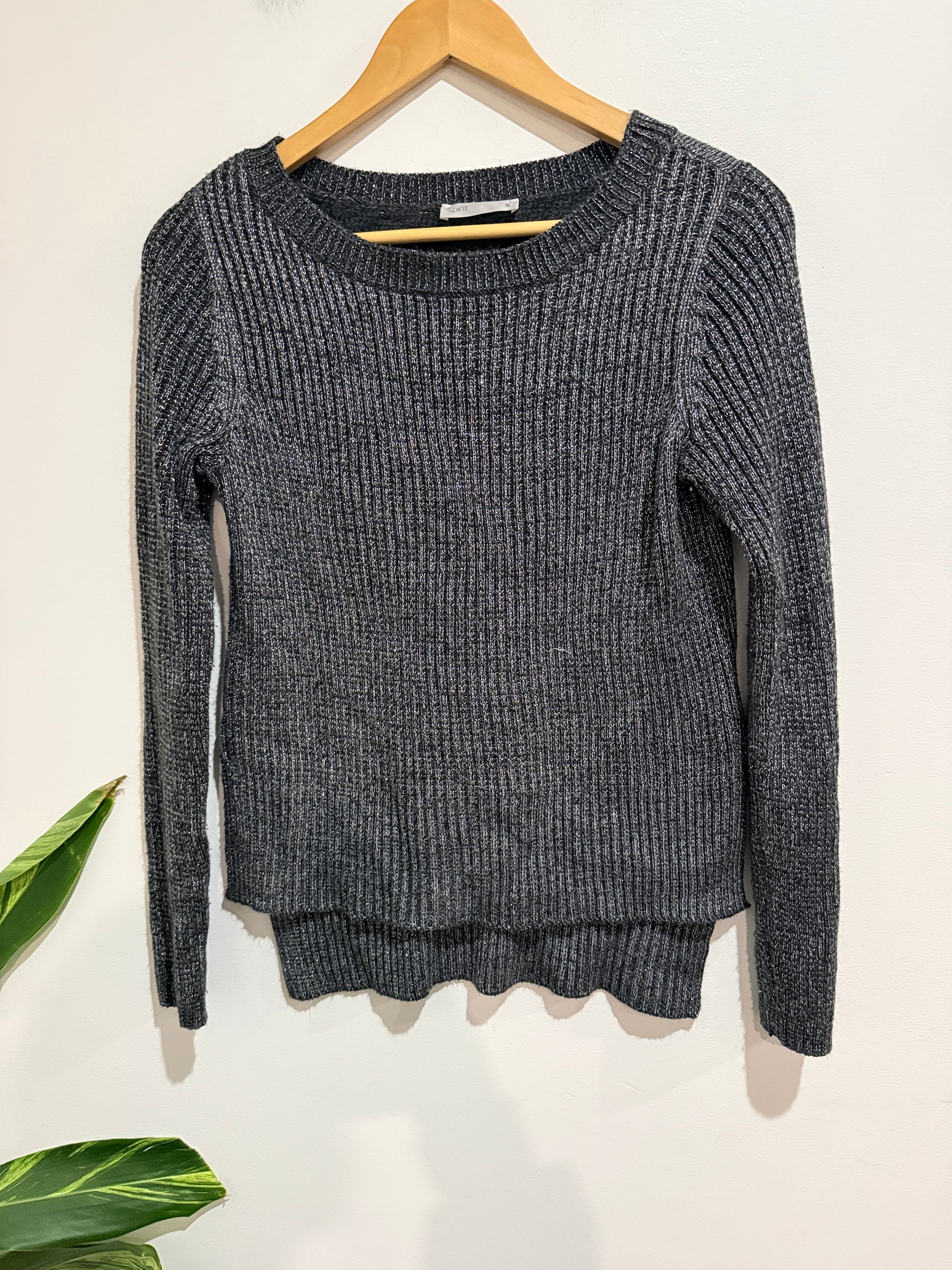 Spirit Ribbed-knit Crewneck Sweater Size S