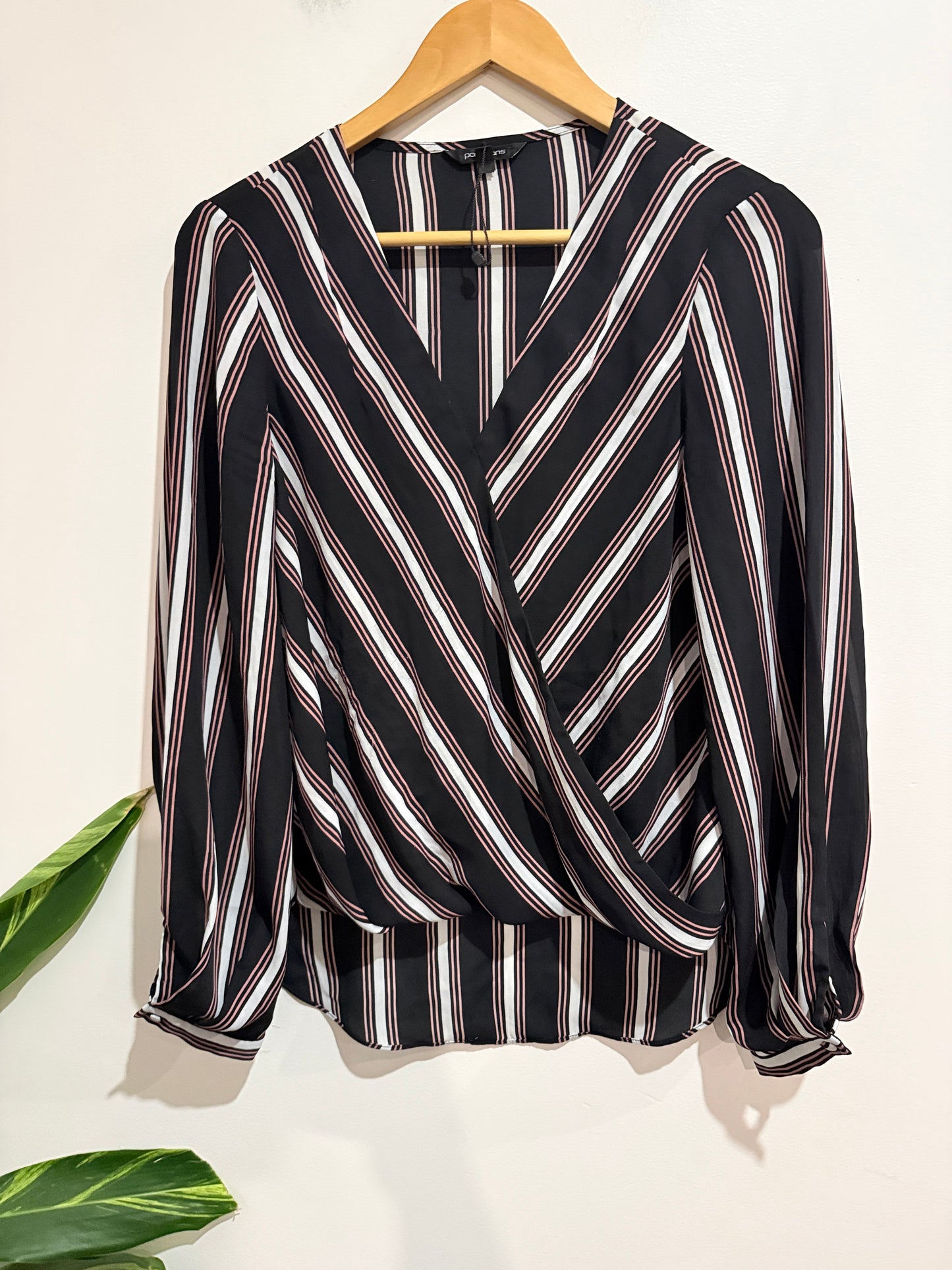 Portmons Faux-wrap Shirt Size 10