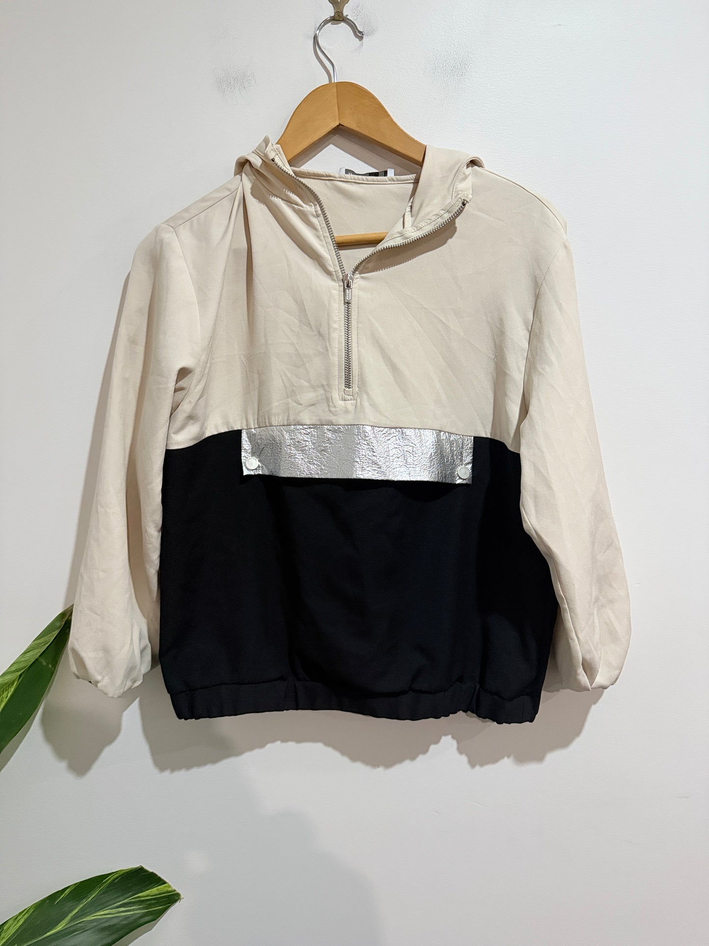 Zara Colorblock Quarter-zip Hoodie Size 13-14