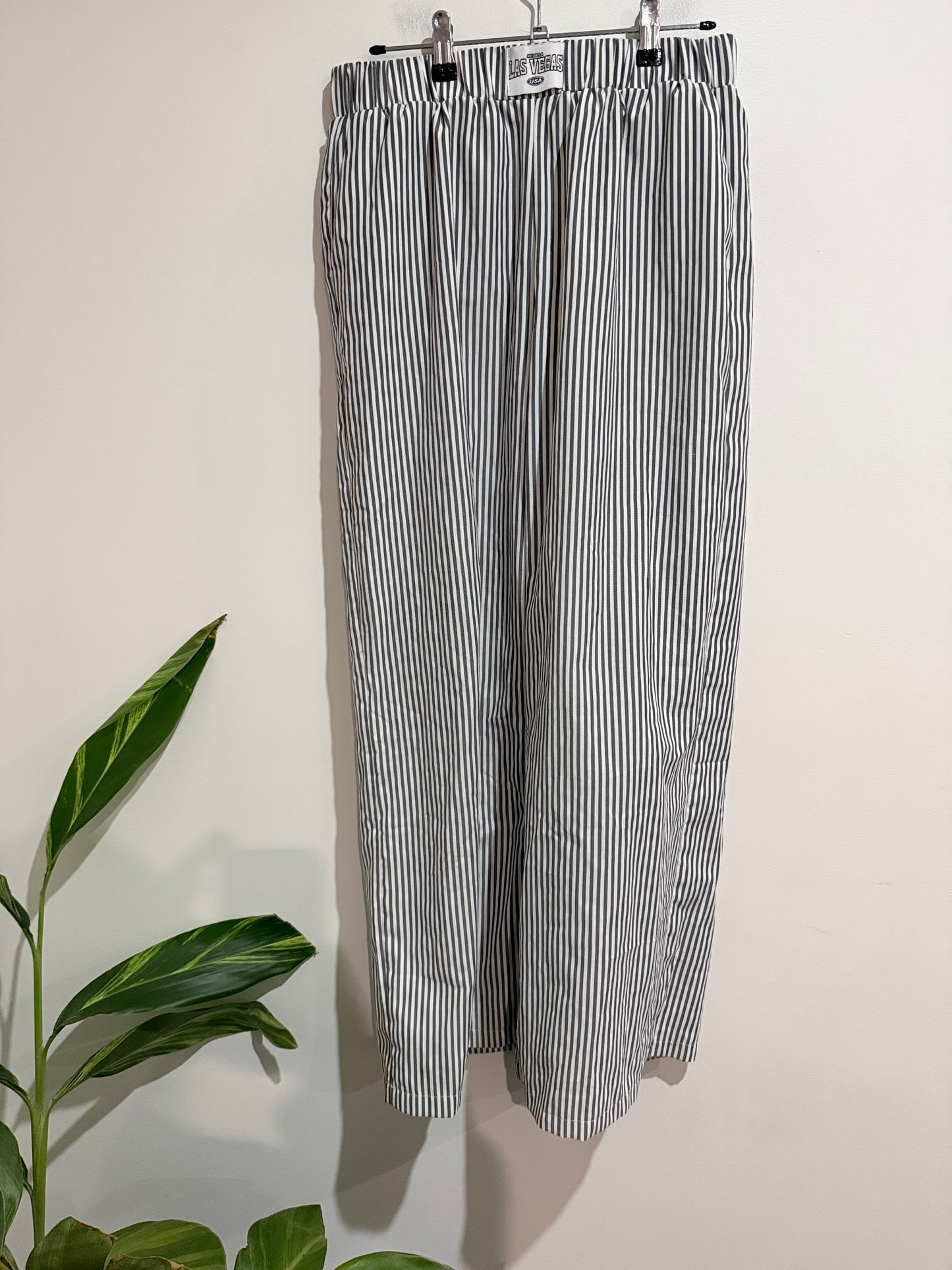 Brand Unknown Striped Wide-leg Trousers Size L | Waist 74cm