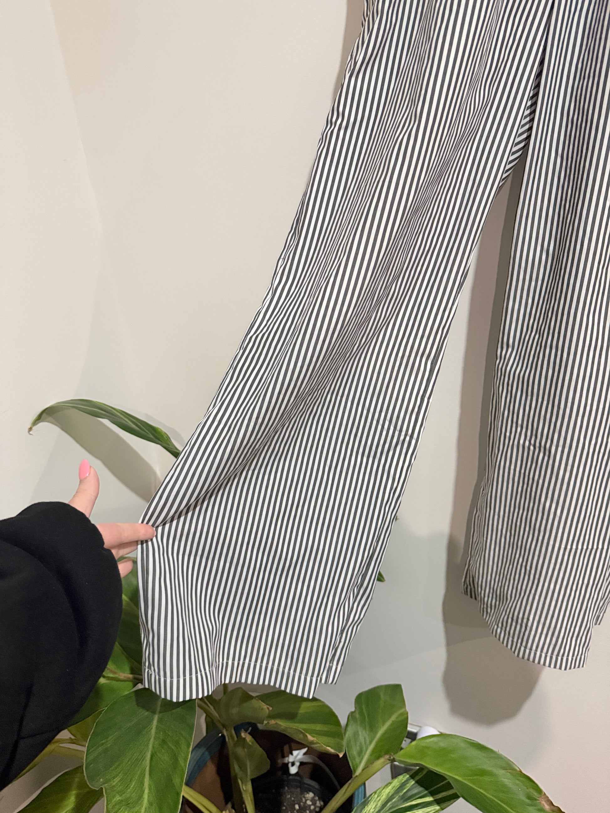 Brand Unknown Striped Wide-leg Trousers Size L | Waist 74cm