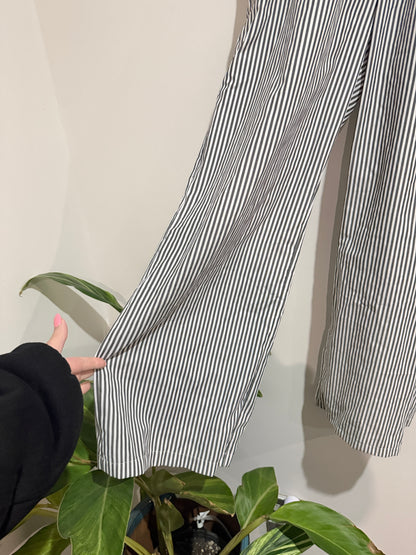 Brand Unknown Striped Wide-leg Trousers Size L | Waist 74cm