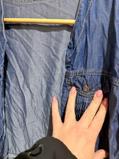 Shining Denim Maxi Dress Size 2XL | U/Arm to U/Arm 59cm
