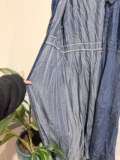 Shining Denim Maxi Dress Size 2XL | U/Arm to U/Arm 59cm