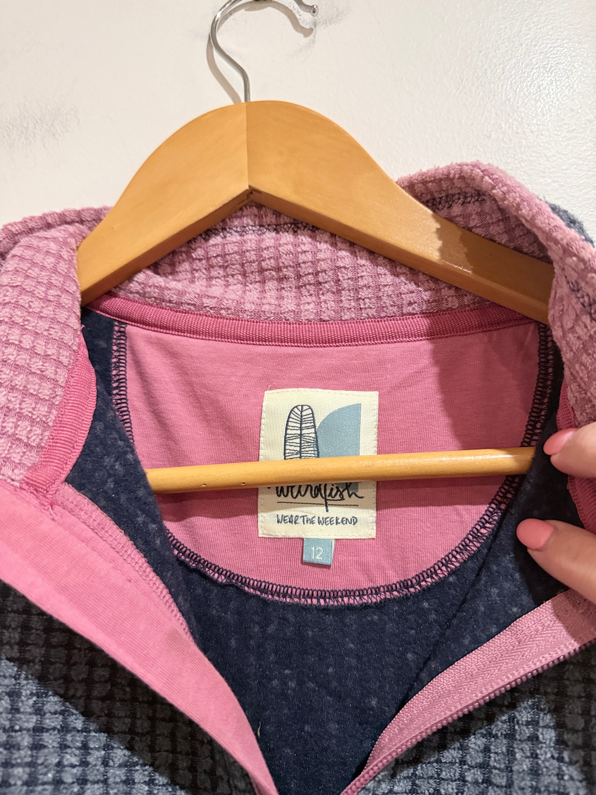 Weird Fish Full Zip Grid Fleece Size 12
