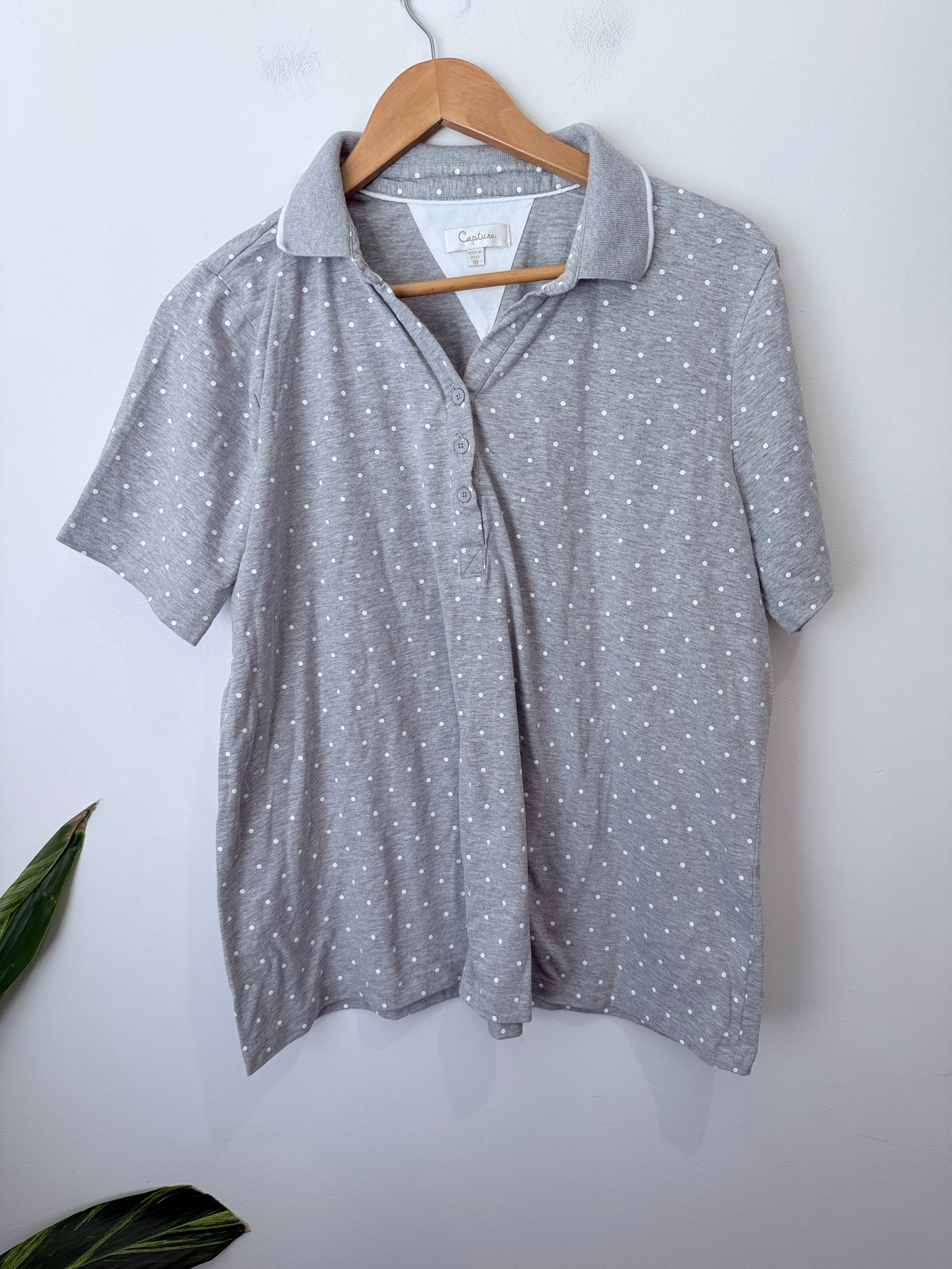 Capture Polka Dot Polo Shirt Size 10