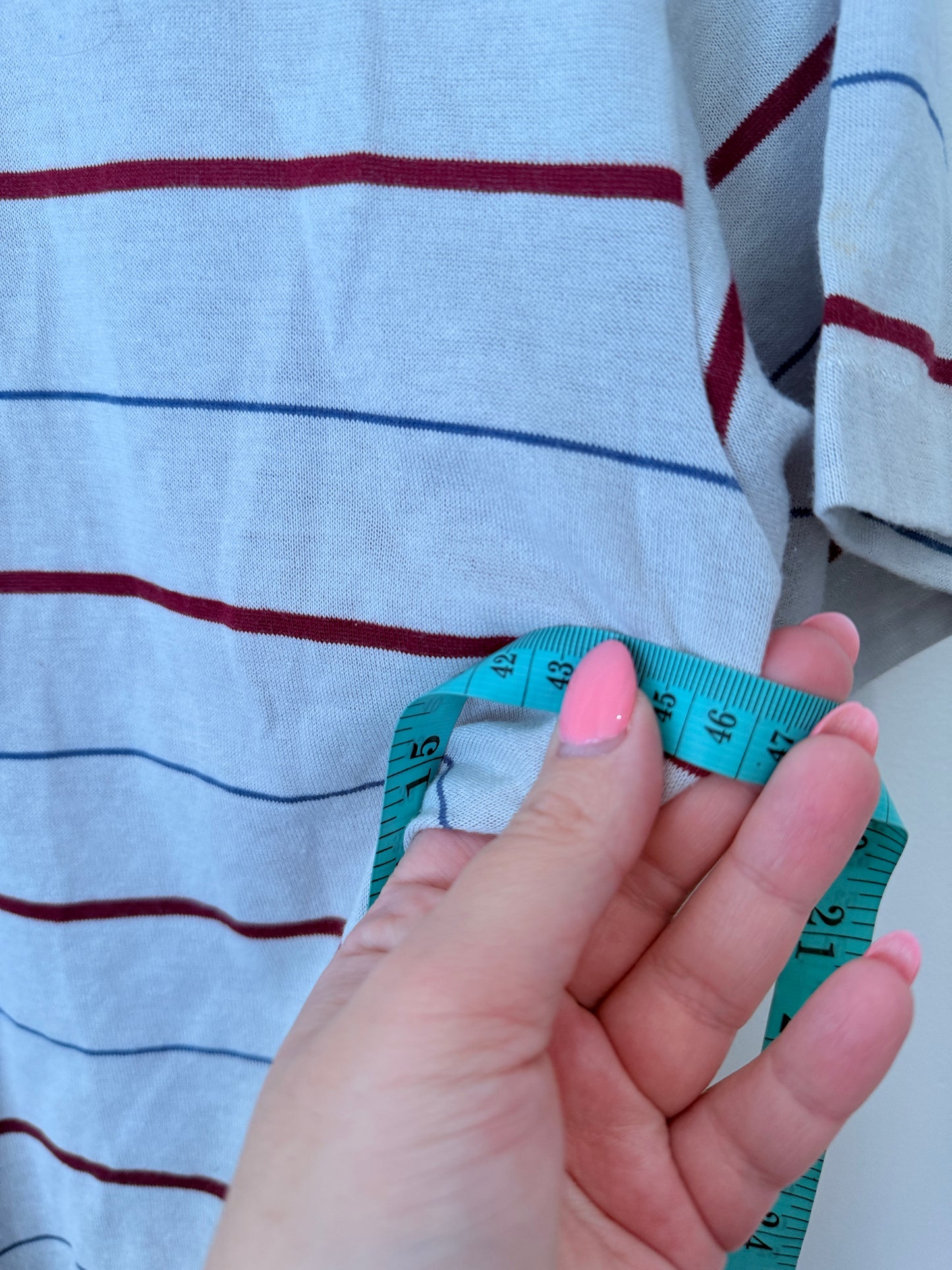 Hugh Wrights Striped Ringer T-shirt Size M | U/Arm to U/Arm 46cm