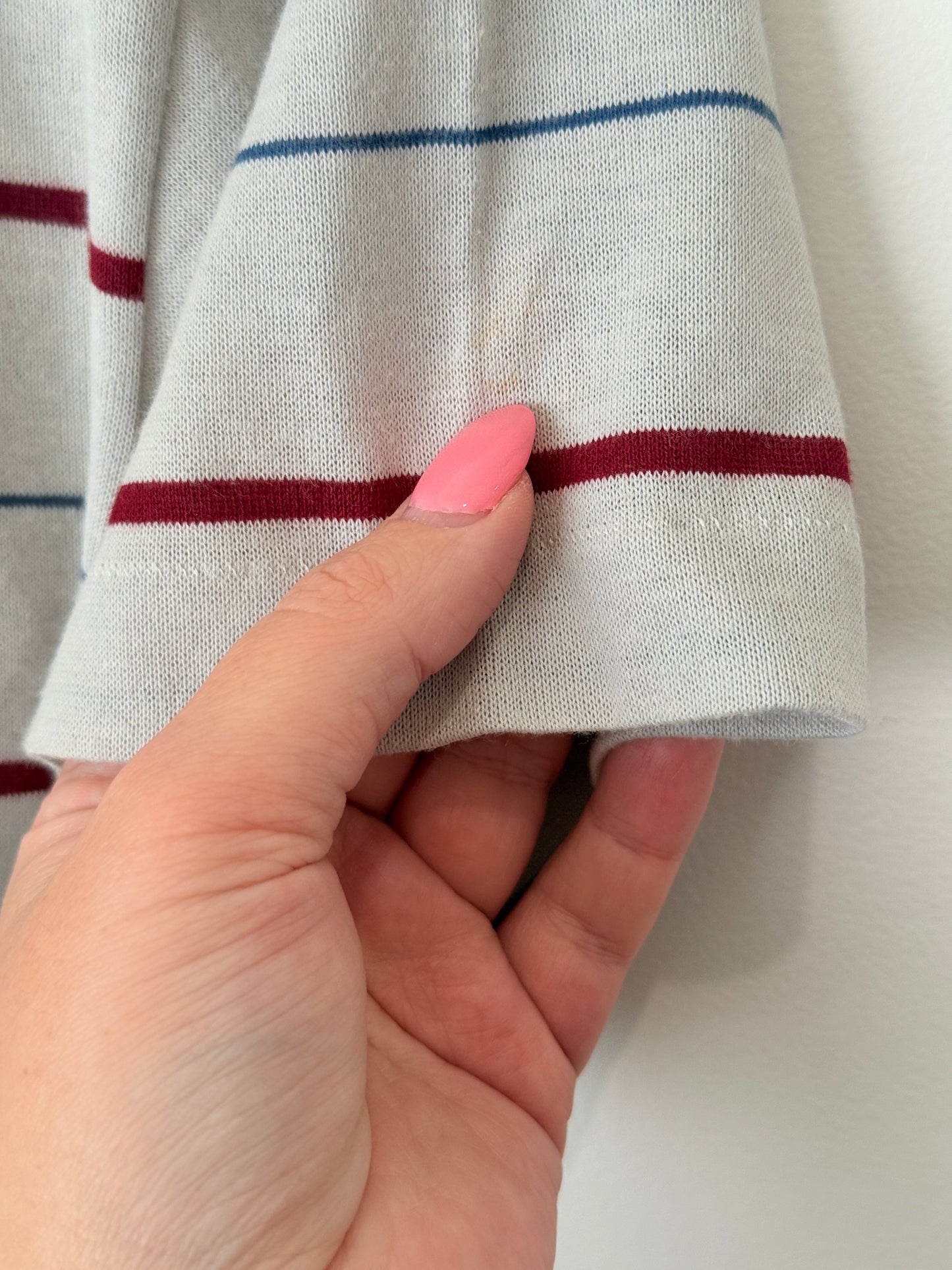 Hugh Wrights Striped Ringer T-shirt Size M | U/Arm to U/Arm 46cm