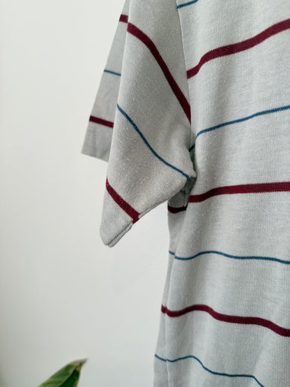 Hugh Wrights Striped Ringer T-shirt Size M | U/Arm to U/Arm 46cm
