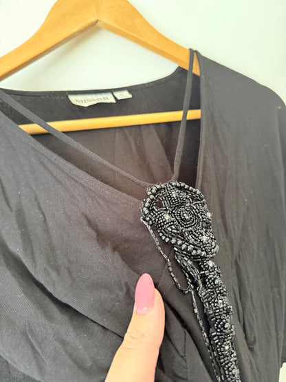 Susan Short-sleeve Beaded Shirt Size M