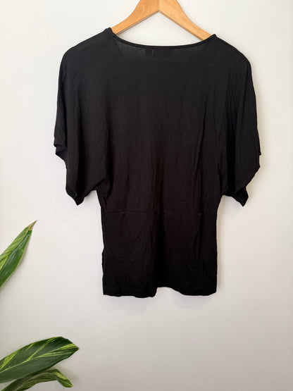 Susan Short-sleeve Beaded Shirt Size M