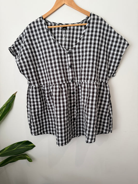 Emery Rose Gingham Plaid Shirt Size 1XL