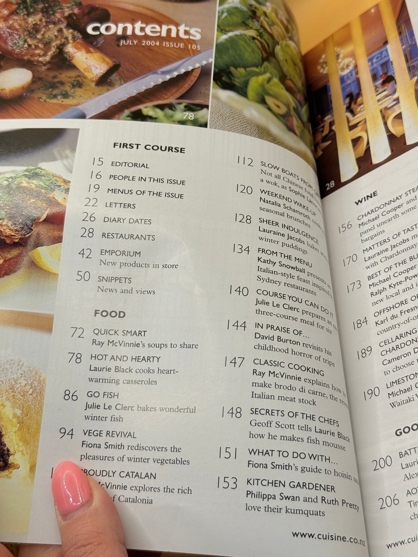 Cuisine – Issue 105, July 2004