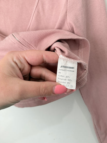Brand Unknown Ribbed Crop Cardigan Size U/Arm to U/Arm 41cm