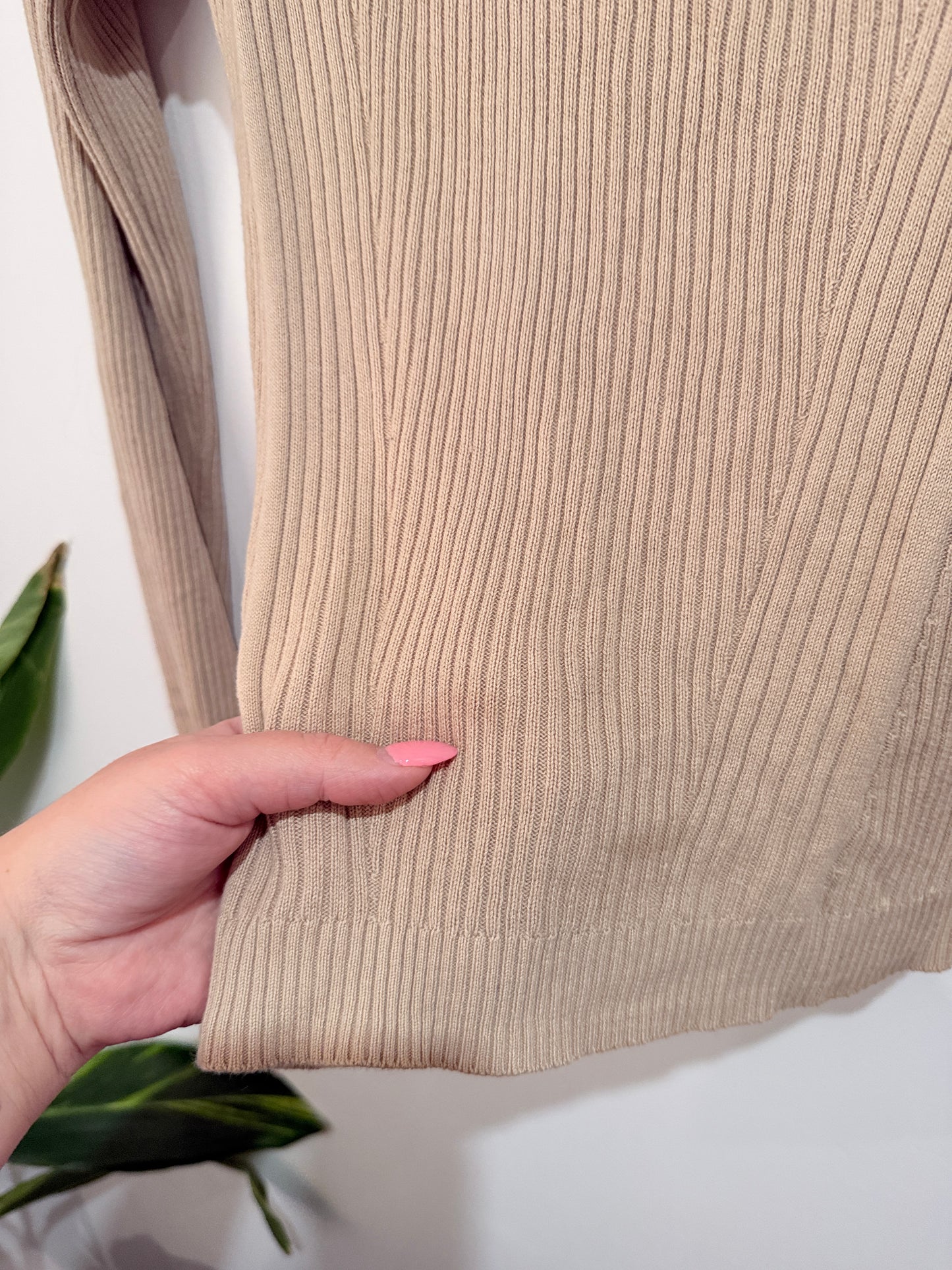 Dotti Rib-knit Long-sleeve Top Size XS