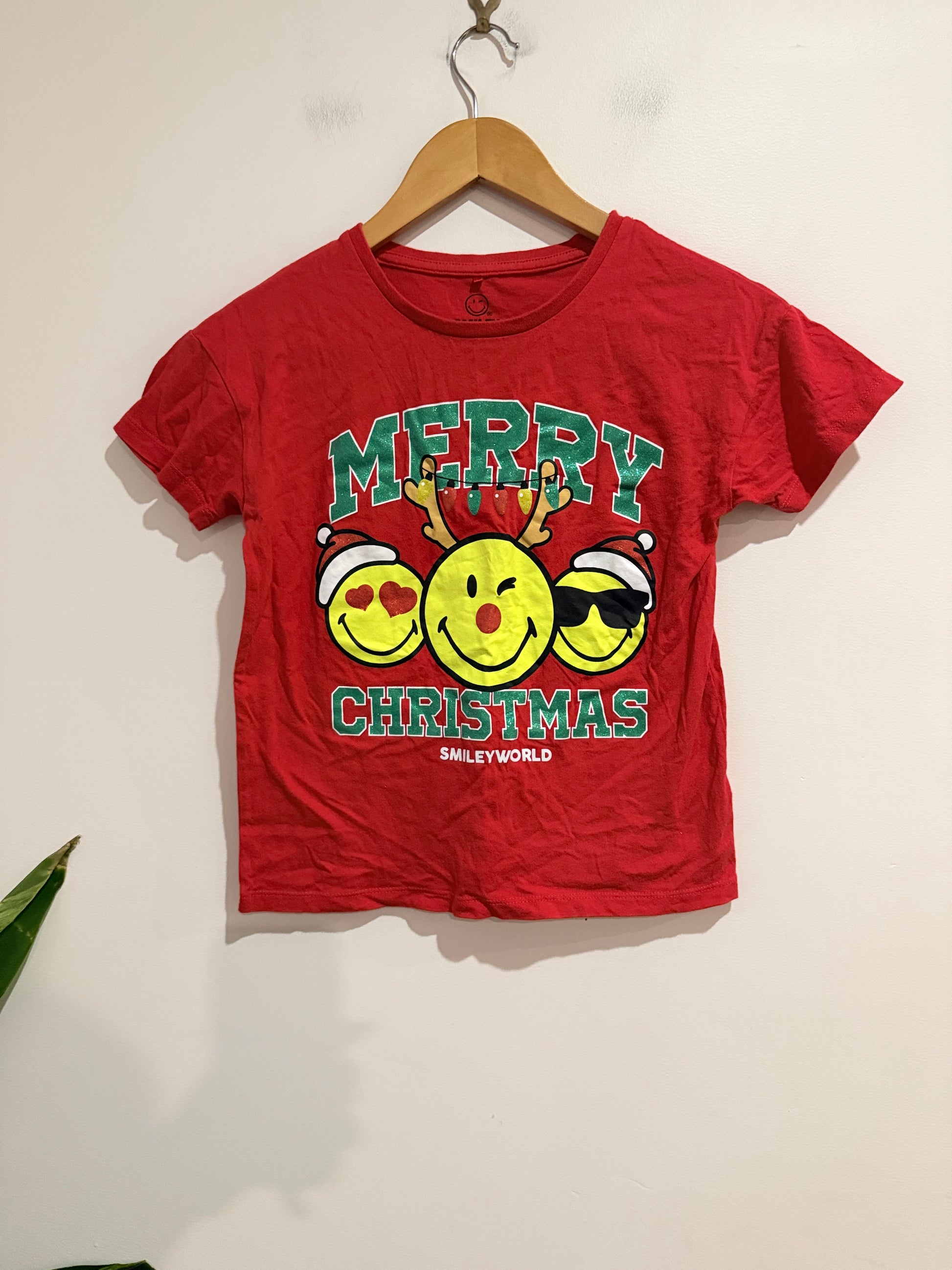 Smiley Worlds Graphic Kids Christmas T-shirt Size 10