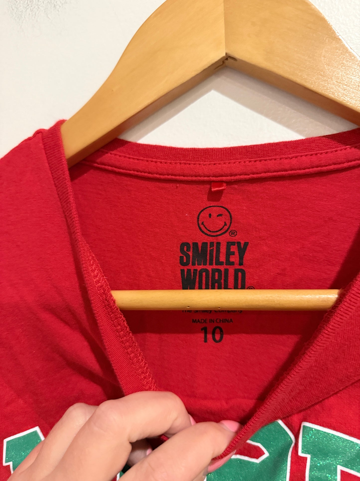 Smiley Worlds Graphic Kids Christmas T-shirt Size 10