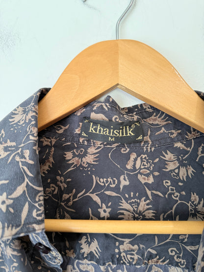 Khaisilk Paisley Print Button Down Shirt Size M