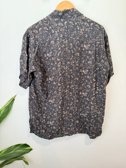 Khaisilk Paisley Print Button Down Shirt Size M