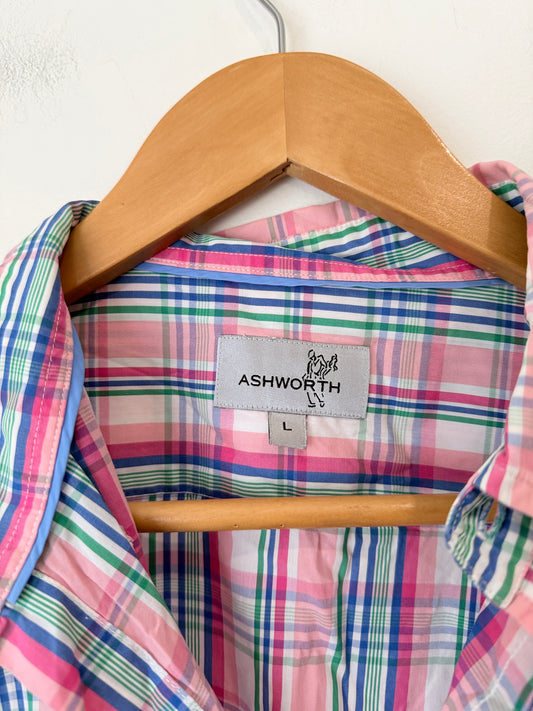 Ashworth Short Sleeve Check Shirt Size L