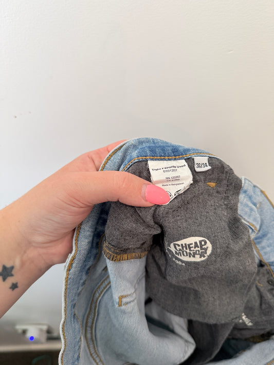 Cheap Monday Light-wash Denim Shorts Size 36/34 | Waist 88cm