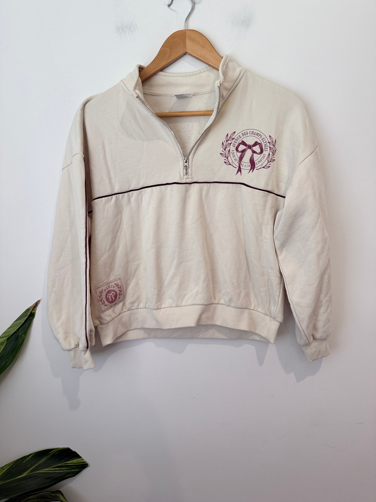 Miss Mango Quarter-zip Pullover Sweatshirt Size 14