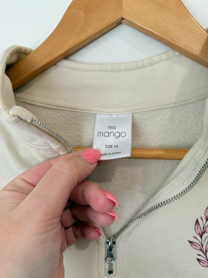 Miss Mango Quarter-zip Pullover Sweatshirt Size 14
