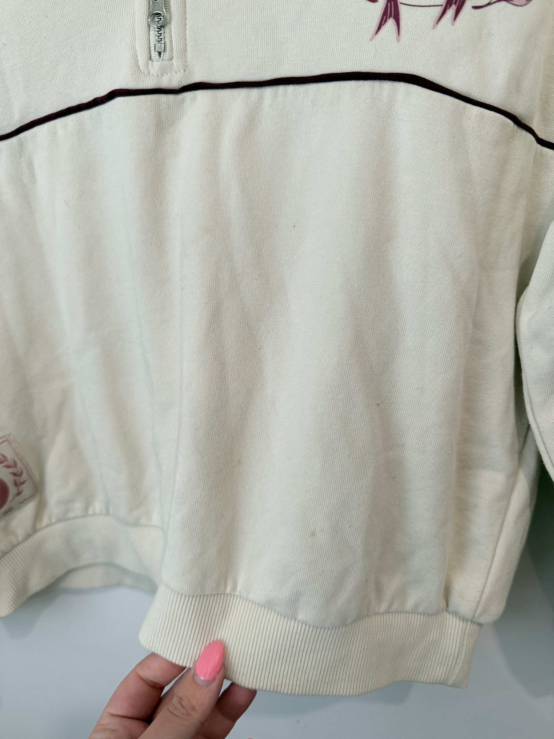 Miss Mango Quarter-zip Pullover Sweatshirt Size 14