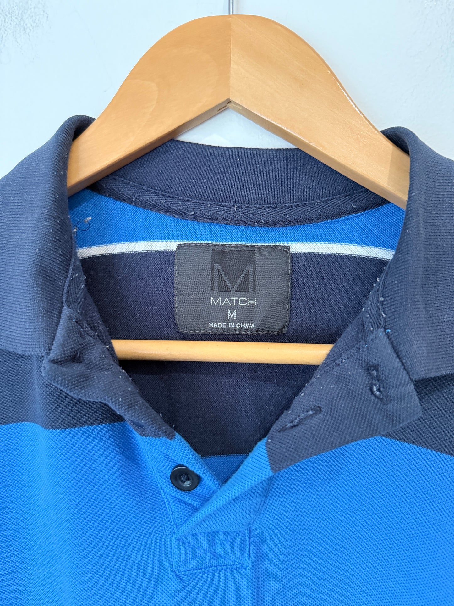 Match Striped Polo Shirt Size M