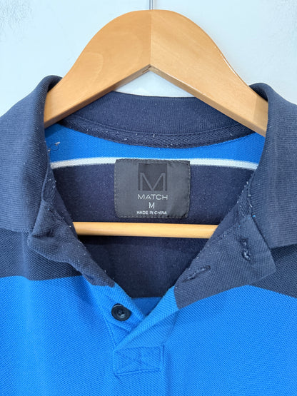 Match Striped Polo Shirt Size M