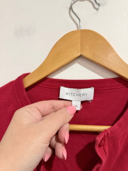 Witchery Ribbed Button-up Cardigan Size S