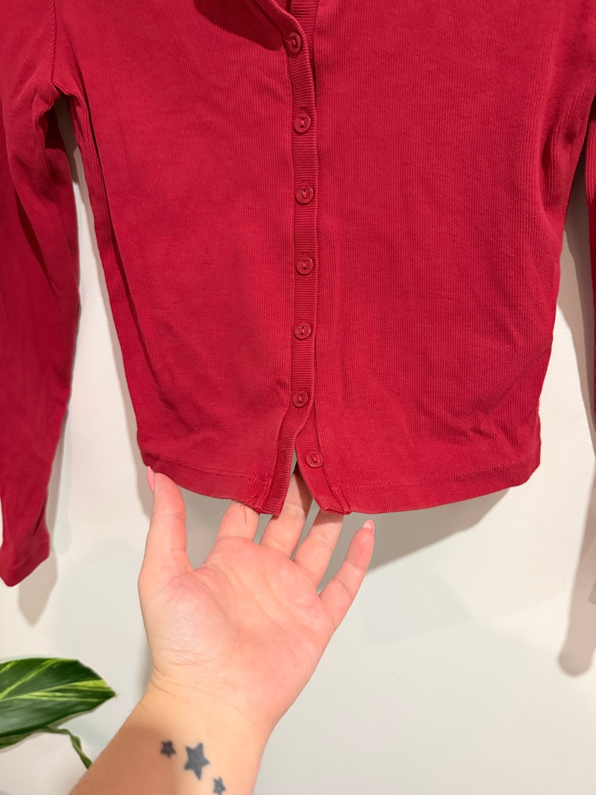 Witchery Ribbed Button-up Cardigan Size S