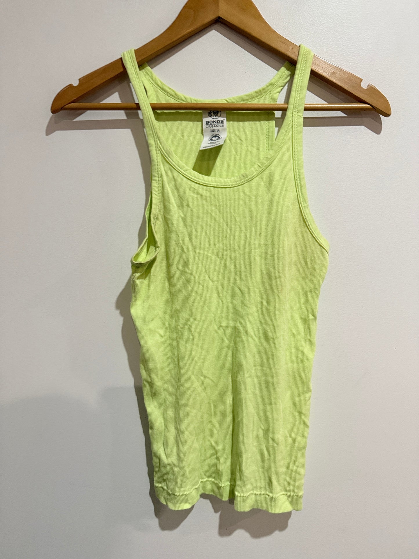 Bonds Organics Ribbed Tank Top Size 14