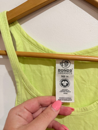 Bonds Organics Ribbed Tank Top Size 14