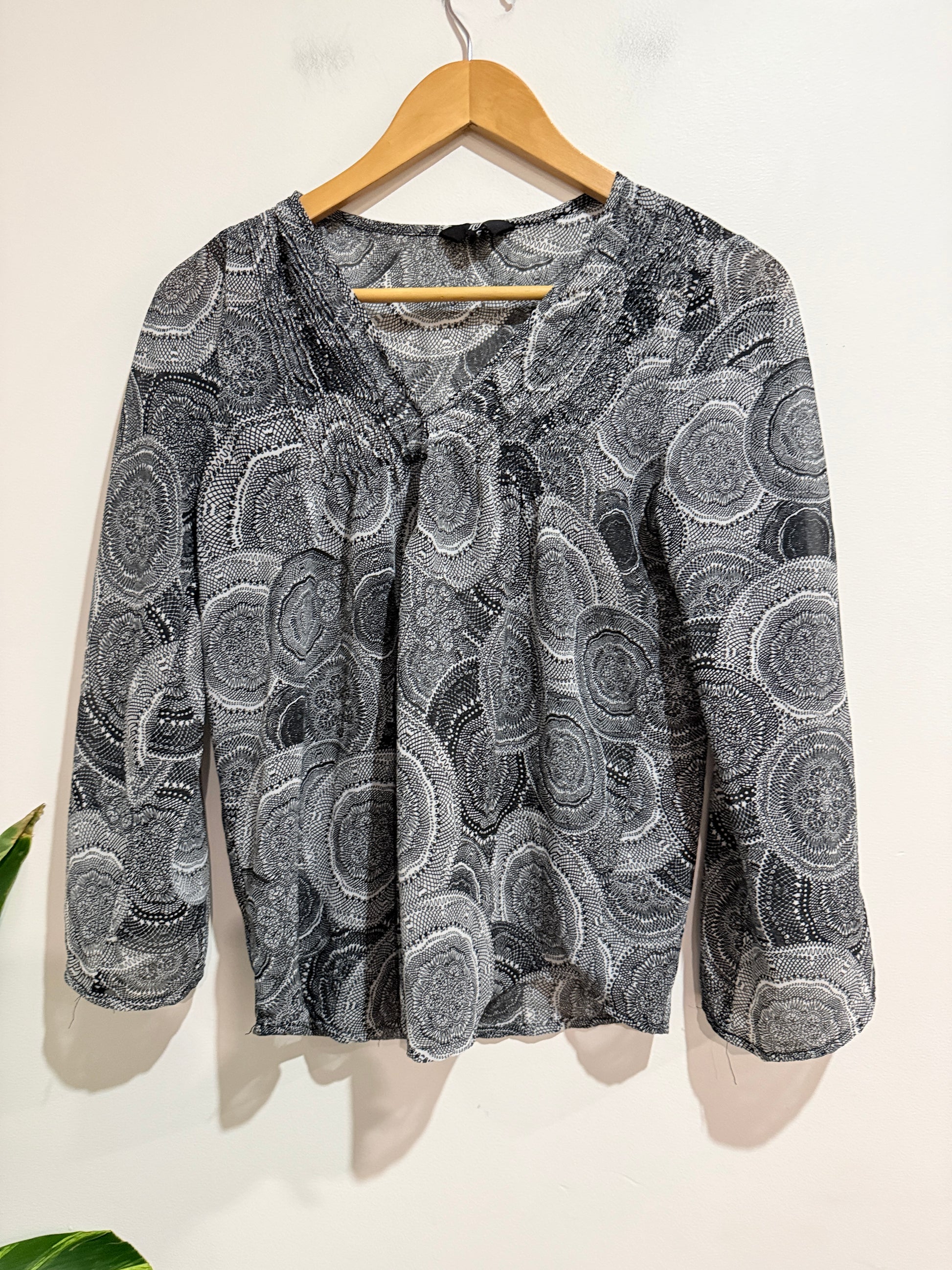 Fig Long-sleeve Paisley Top