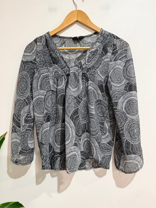 Fig Long-sleeve Paisley Top
