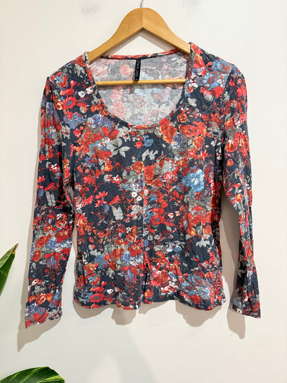 Twin Lakes Long-sleeve Floral Top Size M