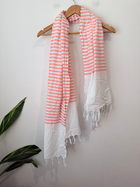 Barine Coral Striped Shawl