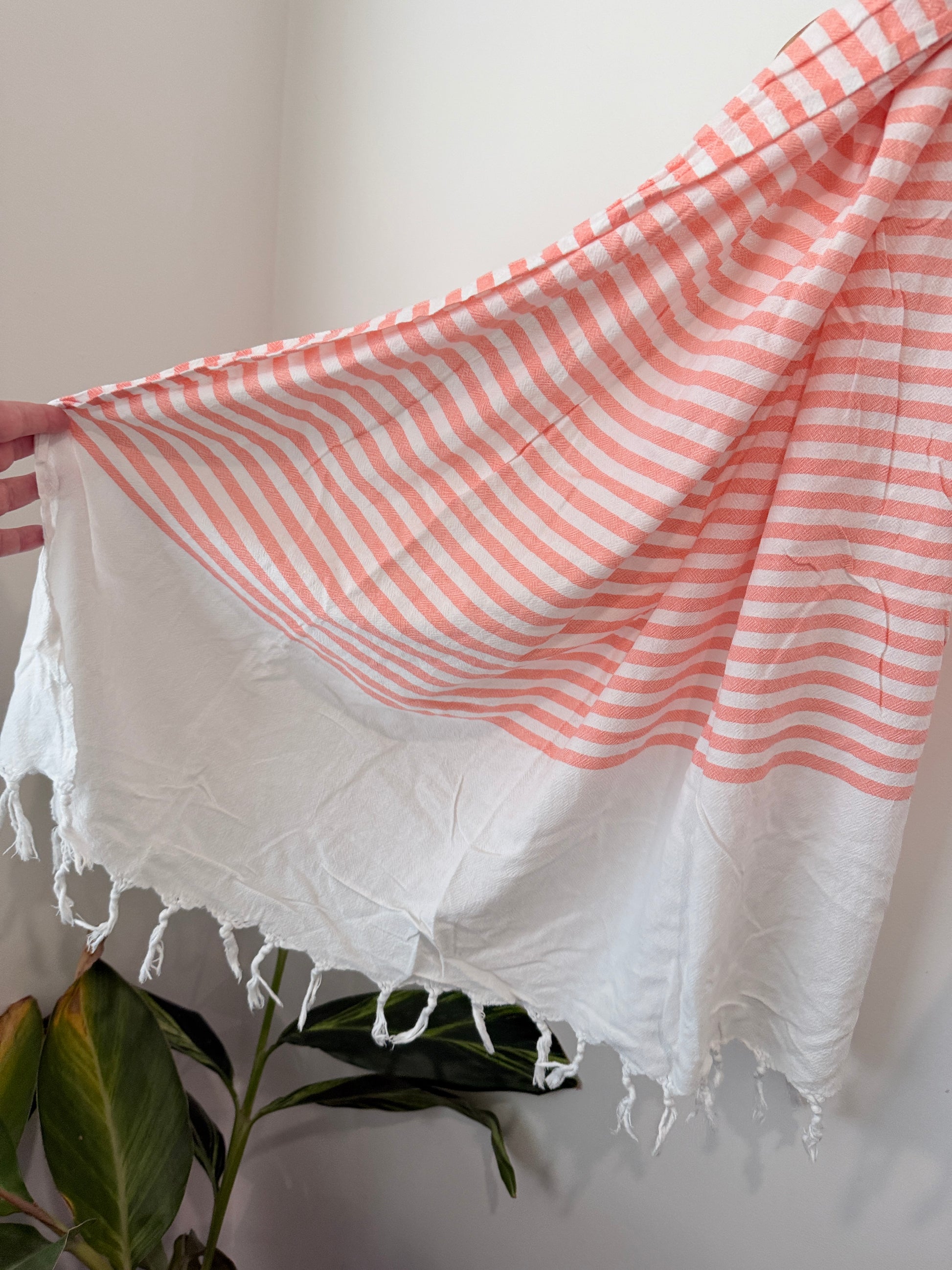 Barine Coral Striped Shawl