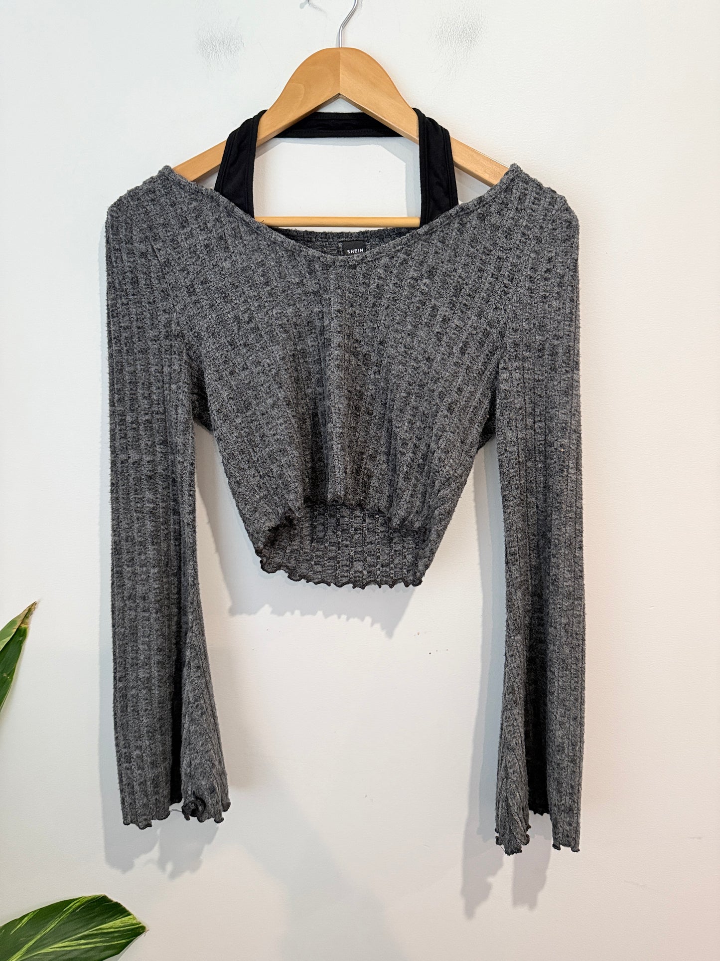 Shein Ribbed Knit Cropped Top Size S