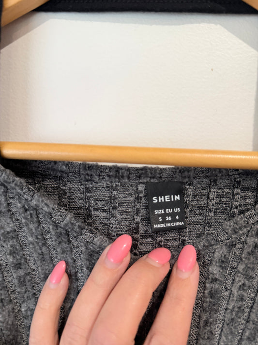 Shein Ribbed Knit Cropped Top Size S