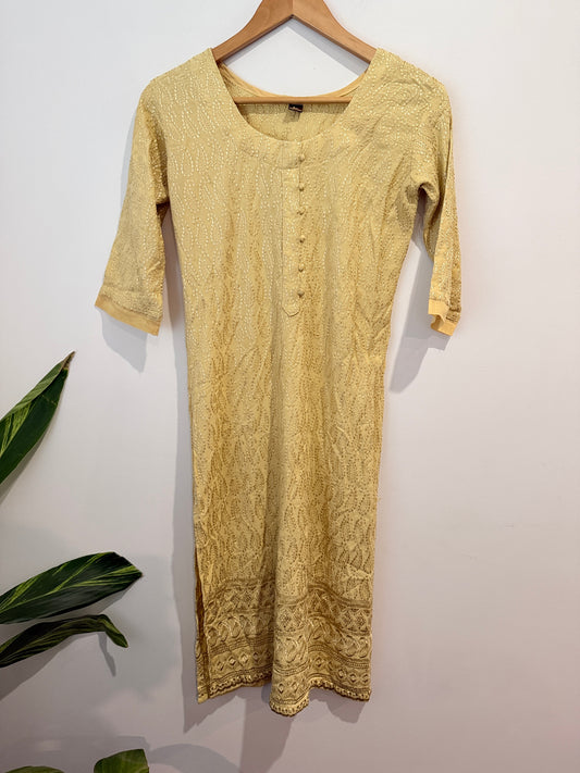 Chikankari Kurti Size L | U/Arm to U/Arm 46cm